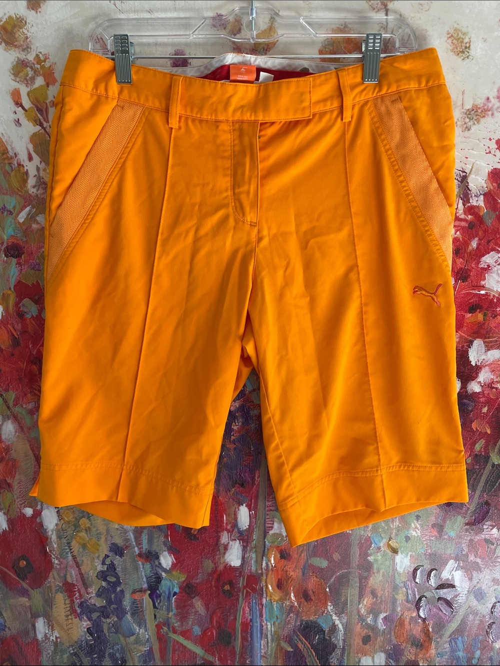 Puma Women's Golf/Athletic Bright Orange Bermuda Shorts